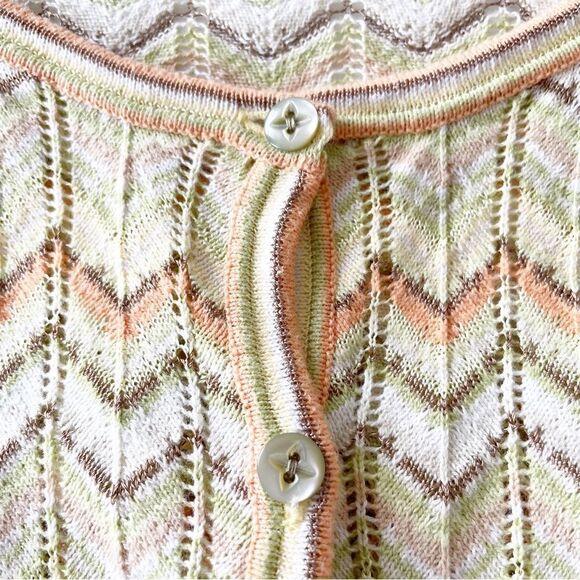 Sigrid Olsen Chevron Cardigan - Size Medium Petite - Picture 4 of 5